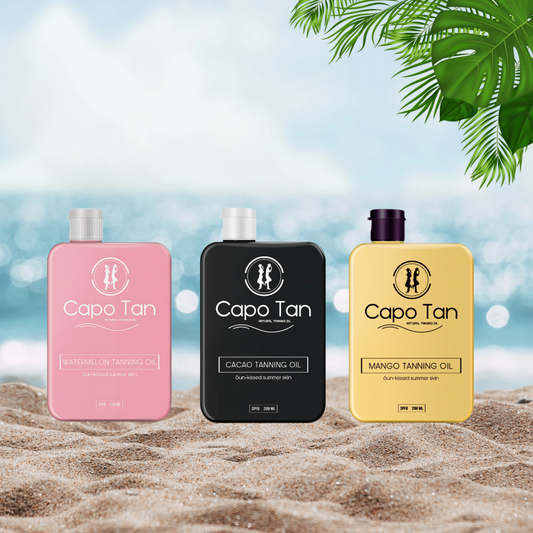 Watermelon Tanning Oil + Cacao Tanning Oil + Mango Tanning Oil